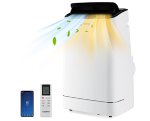 lot 20 image: COSTWAY 15000 BTU Portable Air Conditioner, with Heat, Auto Swing 4-in-1 AC Unit for Rooms up to 800 Sq.Ft, with Built-in Dehumidifier, 24H Timer, Remote ControlAPP Control & Window Kit(15000 BTU)