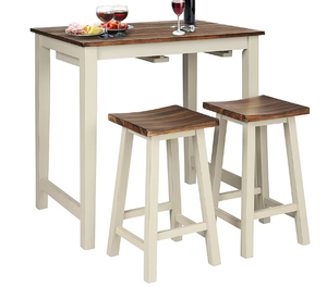 lot 26 image: Boyel Living Brown Counter Height Pub Table with 2 Saddle Bar Stools