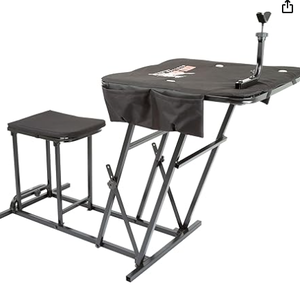 lot 28 image: Kill Shot Portable Shooting Bench Seat 300 lb Capacity with Adjustable Table & Gun Rest