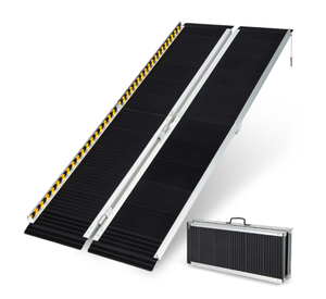 lot 36 image: Costway Portable Aluminum Wheelchair Ramp 6 FT with Transition Plate & Non-slip Surface