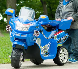 lot 144 image: 3-Wheel Ride on Toy with Reverse, Sounds, and Headlights - 6V Electric Motorcycle for Kids Ages 3 to 6