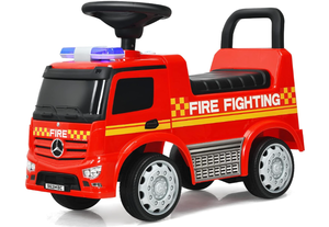 lot 235 image: HONEY JOY Ride On Push Car, Licensed Mercedes Benz Push Cars for Toddlers wHorn, Music, Lights, Under Seat Storage, Foot-to-Floor Ride On Fire Truck Toy for Kids Boys Girls 1-3, Red
