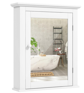 lot 128 image: Costway Medium Density Fiberboard Metal Wall Mount Medicine Cabinet