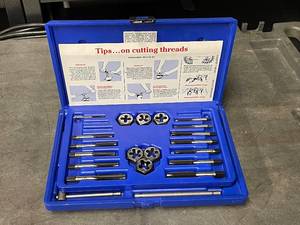 lot 10ZA image: Blue-Point 40-Piece Metric Tap & Die Set 3mm to 12mm Threading Tools (A few missing pieces)