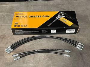 lot 12ZA image: Utool Pistol Grease Gun MGG0102 with Multiple Hoses - Standard Duty 8000 PSI