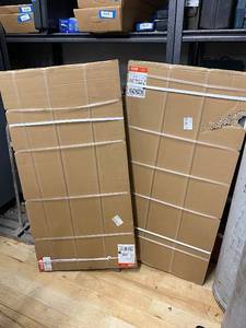 lot 21AD image: Lot of 2 ULINE 48x24 Steel Pegboard Panels in Gray - Durable Tool Storage