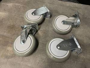 lot 22ZA image: Set of 4 Heavy Duty Swivel Casters with 4-Inch Wheels for Furniture or Equipment