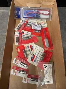 lot 26ZA image: Lot of Lincoln Hydraulic Couplers & Adapters with Battery Cable Assortment