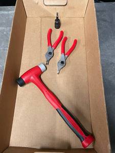 lot 27ZA image: Snap-on Tools Lot Dead Blow Hammer, Snap Ring Pliers, Socket Bit Set