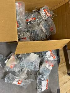 lot 28AD image: Bulk Lot of Uline Hooks Various Styles and Sizes in Original Packaging