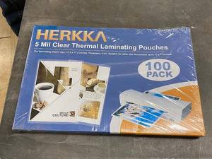 lot 29AD image: HERKKA 5 Mil Clear Thermal Laminating Pouches, 100 Pack, 11.5 x 17.5 Inches