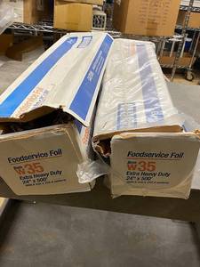 lot 32AD image: Two Rolls of Extra Heavy Duty Foodservice Foil 24 x 500 - Ideal for Catering