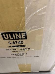 lot 37AD image: Uline S-6140 Goodwrappers Stretch Film 5 x 1000 80 Gauge - 12 Rolls Case