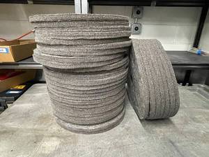 lot 39ZA image: Bulk Lot of Industrial Felt Polishing Wheels - Approx. 12 Inches Diameter