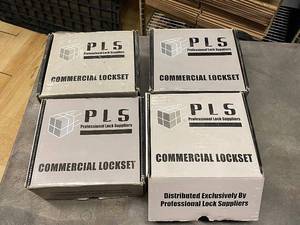lot 41J image: Set of 4 PLS Commercial Locksets - Entry Lever Design, Various Models