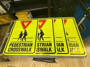 lot 42AD image: Set of Durable Pedestrian Crosswalk Yield Signs for Enhanced Safety and Visibility