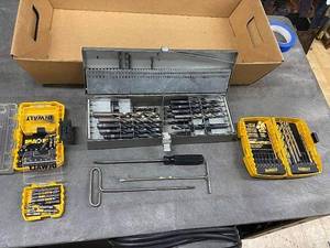 lot 54AD image: Comprehensive DeWalt Drill Bit Sets and Miscellaneous Tools for Professional and DIY Use