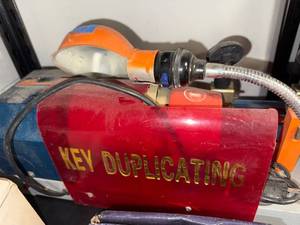 lot 9J image: Key Duplicating Machine with Shield and Lamp