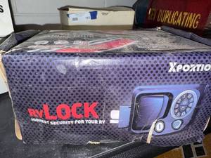 lot 11J image: Xportion RV Door Keyless Handle Lock with Fingerprint and LED Keypad