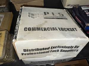 lot 13J image: Lot of 2 PLS Commercial Lever Locksets Entry and Storeroom US26D Finish