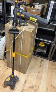 lot 15J image: Yardworks Cordless Leaf Blower and String Trimmer Combo