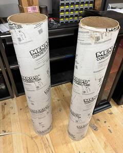 lot 18J image: Pair of 8 Inch x 4 Foot Menards Concrete Forming Tubes