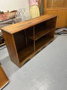 lot 13 image: Wooden Open Shelf Entertainment Console 57x13x30 Inches