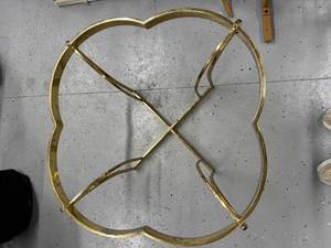 lot 112 image: Quatrefoil Gold Metal Coffee Table Base, 30 Inch Diameter