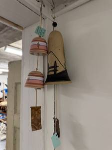 lot 113 image: Set of 3 Decorative Clay Wind Chimes Southwest and Nature Motifs