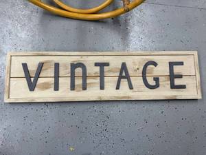 lot 116 image: Vintage Style Wood Wall Sign Decor 48x12 Inches