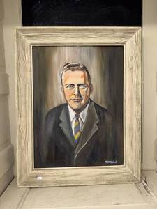 lot 164 image: Framed Portrait Painting of Man Signed by T. Mitchell