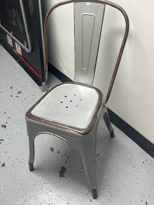 lot 258 image: Industrial Metal Chair with Distressed Finish