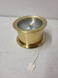 lot 378 image: Hampton Brass Quartz Nautical Style Mantel Clock