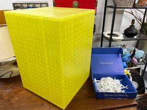 lot 42 image: Yellow Pegboard Display with Assorted Peg Hooks