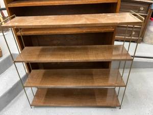 lot 71 image: 4-Tier Wood and Metal Open Shelf Bookcase