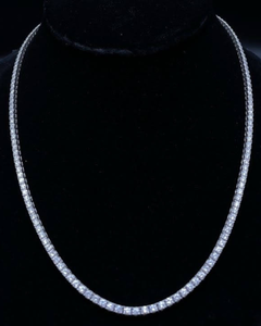 lot 1 image: NEW 20 Carat Diamond Tennis Chain Necklace in 14k White Gold Retail $34,250 VIDEO