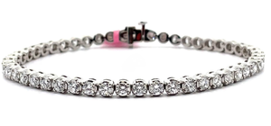 lot 15 image: Fine Craftsmanship 5 Carat Diamond Tennis Chain Bracelet in Platinum Retail $9,995 VIDEO