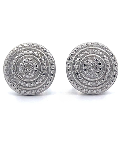 lot 62 image: Natural Diamond Concentric Halo Stud Earrings VIDEO