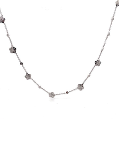 lot 63 image: 3 Carat Diamond Flower Station Necklace, Adjustable in Length VIDEO