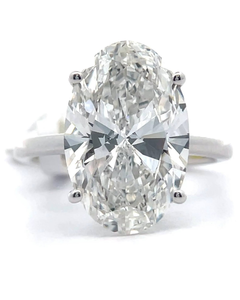 lot 5 image: 7.03 Carat Diamond Oval Solitaire Ring in 14k White Gold Retail $9,000 VIDEO