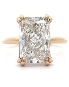 lot 6 image: 5.30 Carat Diamond Radiant Cut Solitaire Ring in 14k Yellow Gold $9,999 Retail VIDEO