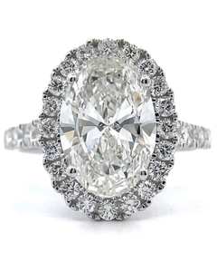 lot 7 image: NEW 4.75 Carat Diamond Halo Fancy Gallery Engagement Ring in 14k Gold Retail $6,875 VIDEO