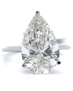 lot 14 image: NEW 5.58 Carat Pear Diamond Solitaire Engagement Ring in 14k White Gold w IGI Report $11,250 Retail VIDEO