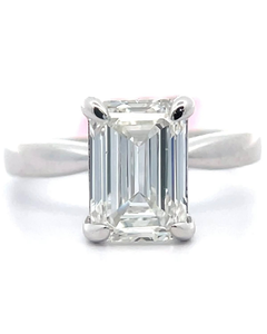 lot 18 image: 3 Carat Diamond Emerald Cut Solitaire Engagement Ring in 14k White Gold Retail $4,995 VIDEO
