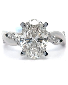 lot 24 image: NEW 3.33 Carat Oval Diamond Infinity Vine Twist Ring in 14k White Gold Retail $5,800 VIDEO