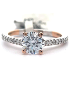 lot 45 image: NEW 0.20 Carat Natural Diamond Pav Band Ring in 14k Rose Gold Retail $1,595 VIDEO