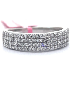 lot 48 image: 0.50 Carat Diamond Pav Four-Row Ring Retail $345 VIDEO