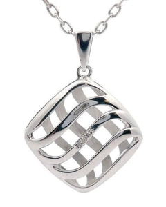 lot 67 image: Natural Diamond 3D Honeycomb Pendant Necklace VIDEO