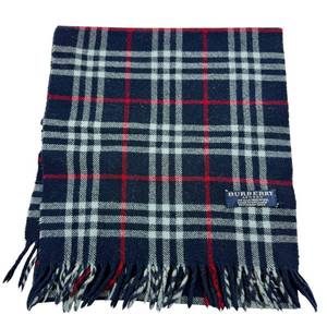 lot 55D image: Burberry Navy Check Lambswool Scarf
