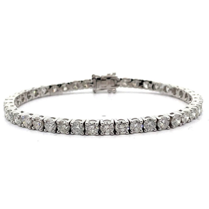 lot 30A image: Sheffield & Sons 12.01 Carat Natural Diamond Tennis Bracelet in 14k White Gold w Appraisal Retail $24,233 VIDEO